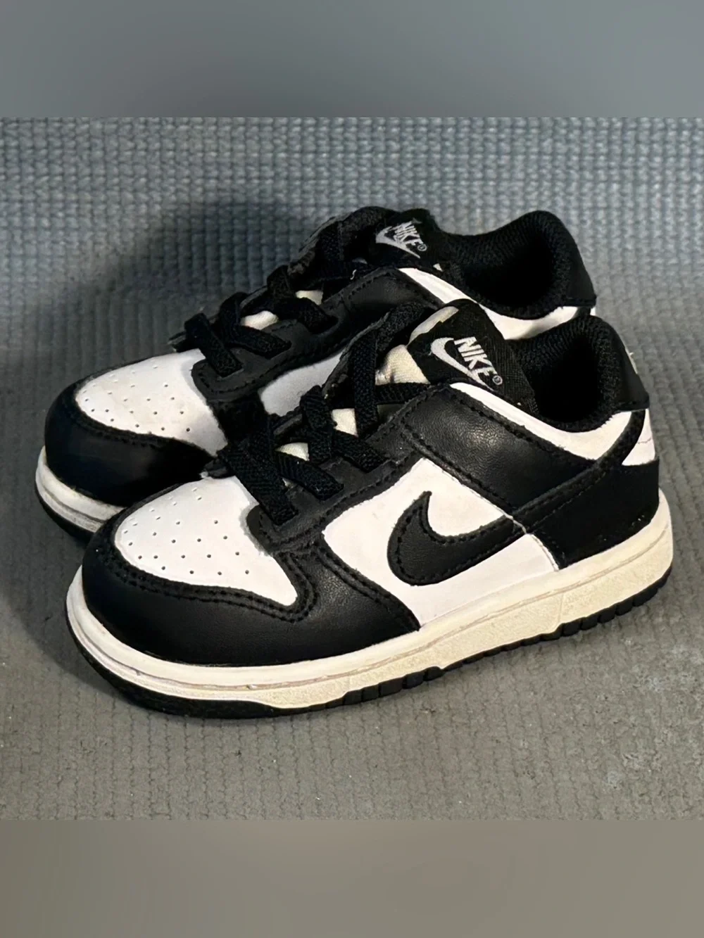 Nike Dunk Low Retro White Black Panda TD Shoes CW1589-100 Toddler Size 7C